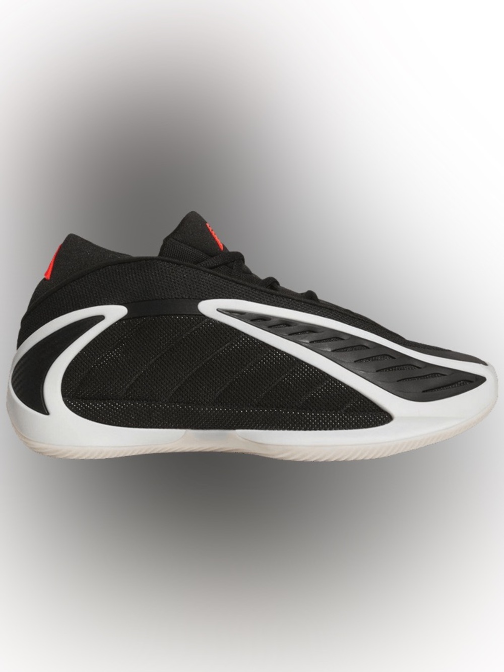adidas Black and White Low-Top Sneaker with Red Accents